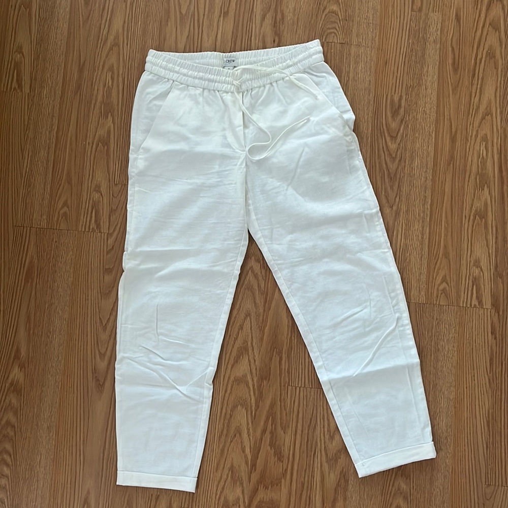 J. Crew Size 0 Linen-Cotton Drawstring Pants